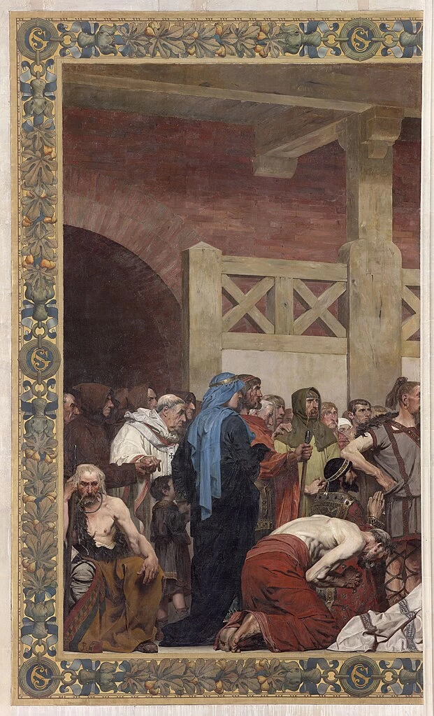 Pierre Puvis de Chavannes - La storia di santa Genoveffa, La morte, Panthéon, Paris, dettaglio
